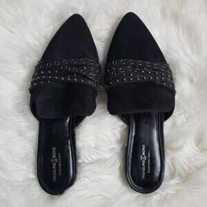 Treasure Bond Black Faux Suede Flats - Size 6.5